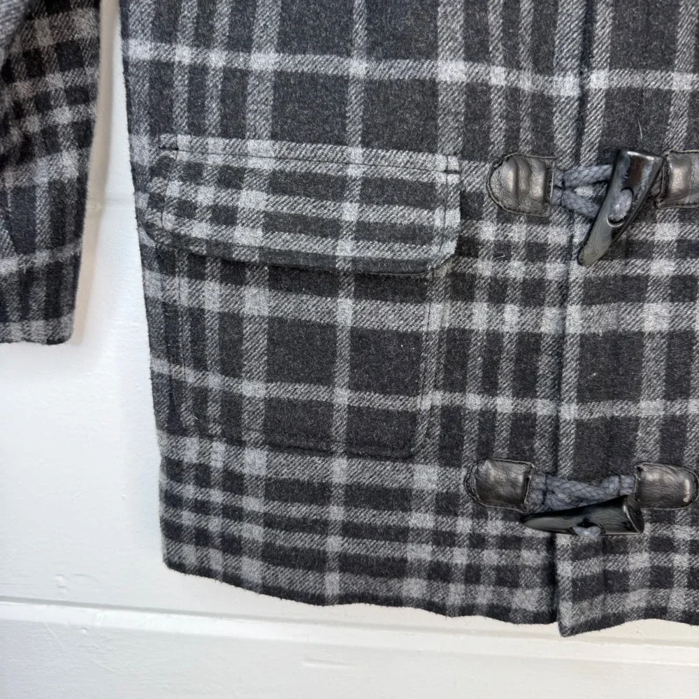 Janie and Jack Size 6 Classic Style Plaid Wool Blend Pea Coat